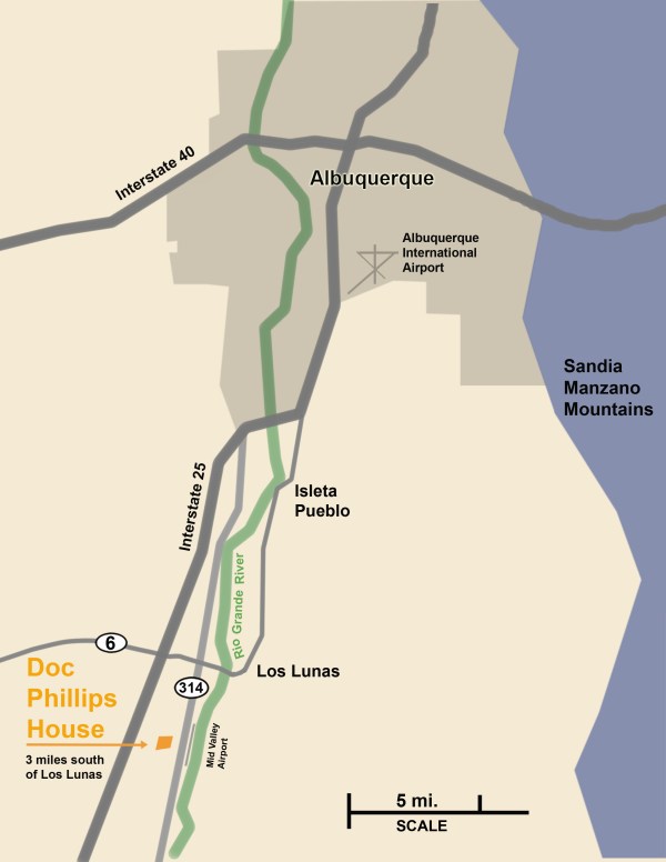 Doc Phillips House is located 25 miles south of Albuquerque near Highway 314.